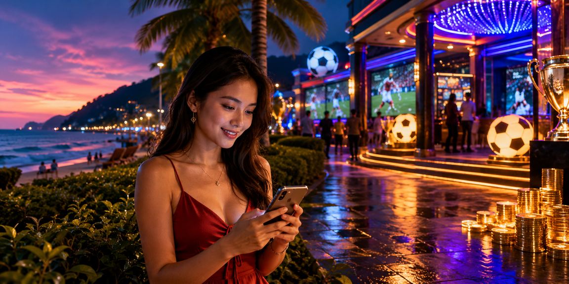 Pengguna Pulau Pinang menggunakan telefon untuk akses odds perlawanan dalam talian